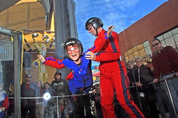 Experience the joy of indoor skydiving at Universal CityWalk where laughter and excitement soar as you float in a state-of-the-art wind tunnel complete with expert guidance.